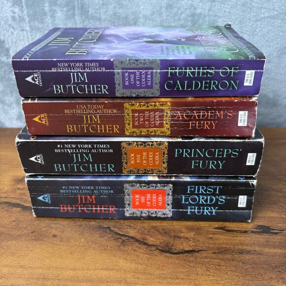 Jim Butcher Codex Alera Series 4 Paperback Books 1,2,5,6 Furies Calderon Academ - Picture 2 of 9